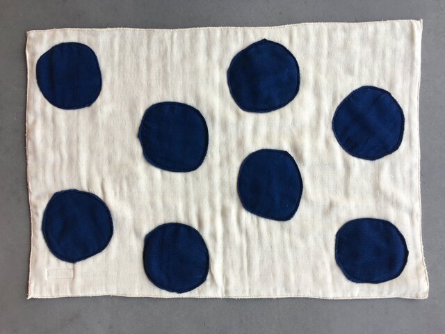 藍染模様B バスマット オーガニックコットン6重ガーゼの画像1枚目