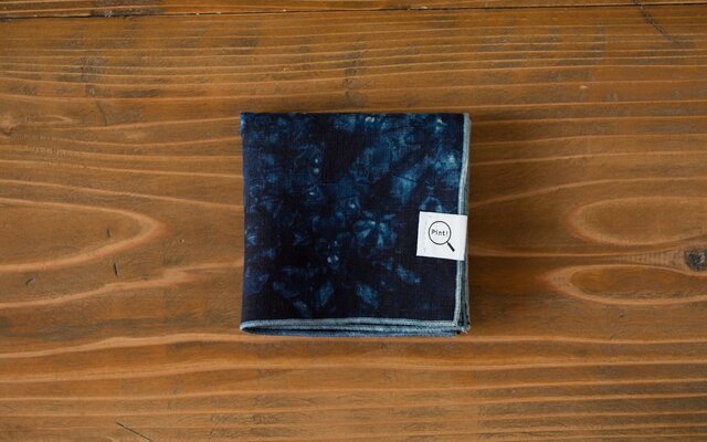 受注製作】本藍染め リネンハンカチ（群雲：むらくも） | iichi 日々の