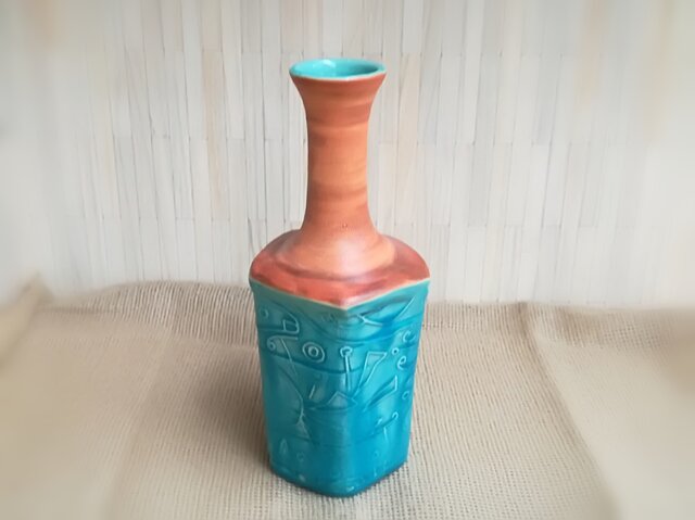 明るく、楽しく、美味しく!花瓶(トルコマット釉)の画像1枚目