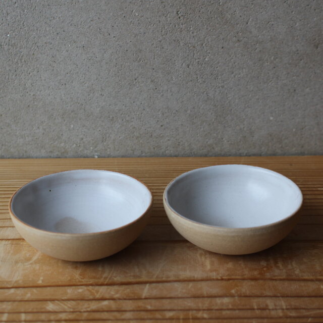 育てるウツワ 豆 小鉢 ペア セット(地器chiki)茶 陶土の画像1枚目