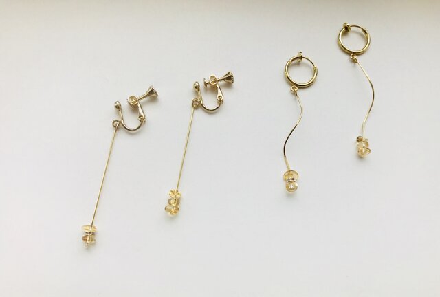 Citrine earring □ straight or screwの画像1枚目
