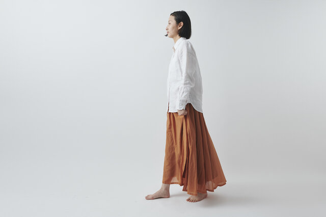 【SALE】enrica cottonsilk skirt TERACOTTA / botanical dyeの画像1枚目