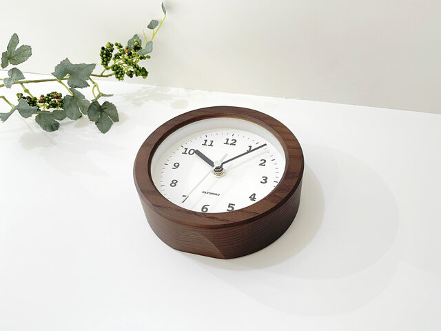 サイズはSサイズ KATOMOKU Dual use clock 5 km-112BRRC ブラウ 置時計