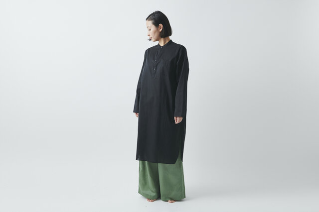HANDROOM WOMEN'S クルタシャツ(ブラック)【Mサイズ】の画像1枚目