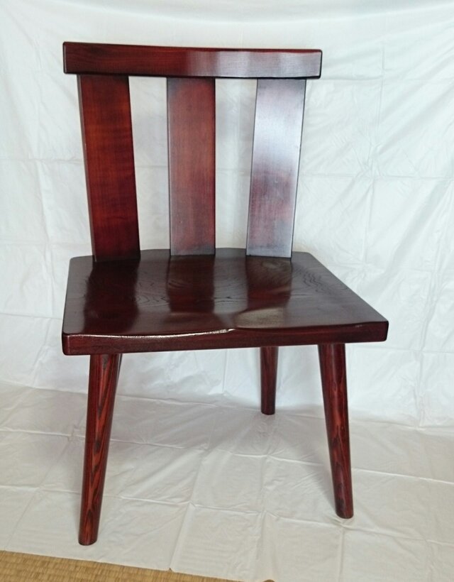 【送料無料】無垢材ダイニングチェア 漆塗り