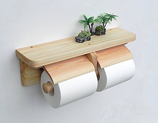 ひのき製トイレットペーパーホルダー Ver.13の画像1枚目