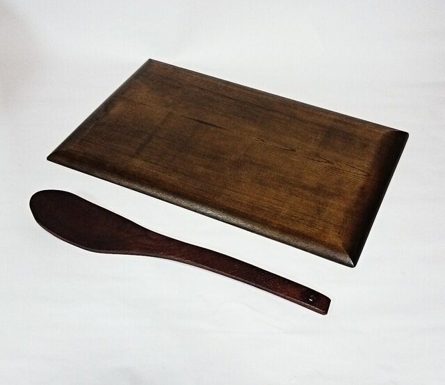 送料無料】素朴な味わいタモの木一枚板盛り皿 拭き漆仕上げ 特大