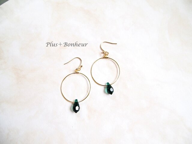 SOLD OUT◆スワロフスキー/エメラルド#6000のピアス◆の画像1枚目