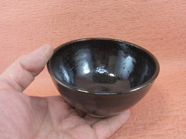 手作り 陶器 茶碗 クリーム色と黒 茶碗 モノトーン花 飯碗 モノトーン 全3種 瀬戸焼 陶磁器 食器