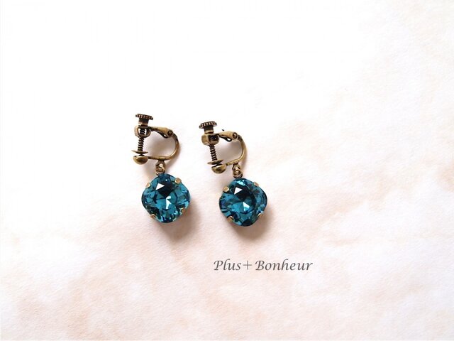 SOLD OUT◆スワロフスキー・インディコライトのイヤリング◆の画像1枚目