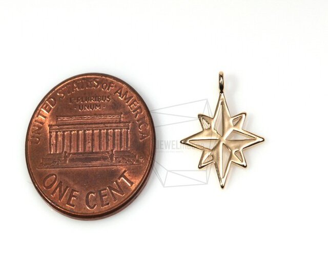 PDT-086-G【4個入り】星,スターチャーム,star/ 12 x 12mm /Pendant