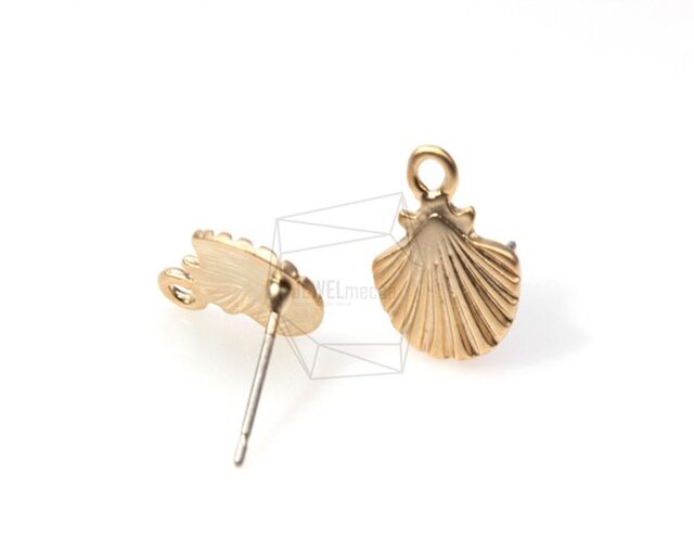 ERG-030-MG【4個入り】ホタテピアス,scallop Ear post/Post Earringの画像1枚目