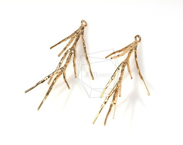 PDT-200-MG【2個入り】木の枝ペンダント,branch Pendant/ 18mm x 35mmの画像1枚目