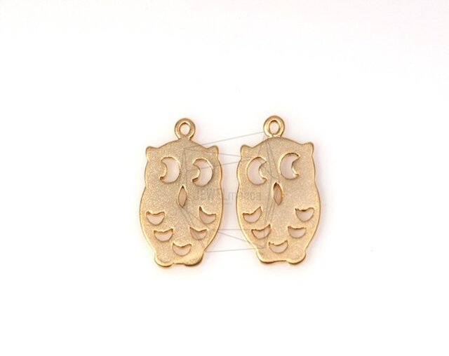 PDT-201-MG【4個入り】フクロウペンダント,Owl Pendant/ 10mm x 15mmの画像1枚目