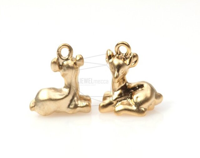 PDT-231-MG【4個入り】鹿ペンダント,deer Charm Pendant / 11mm x 11mmの画像1枚目