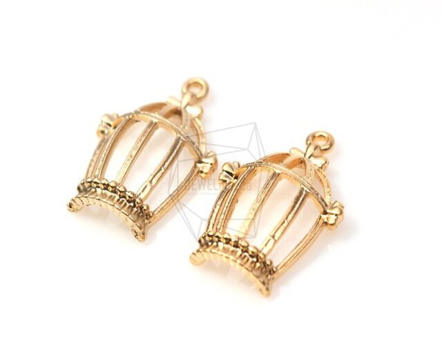 PDT-256-MG【4個入り】バードケージペンダント/Bird Cage Pendantの画像1枚目