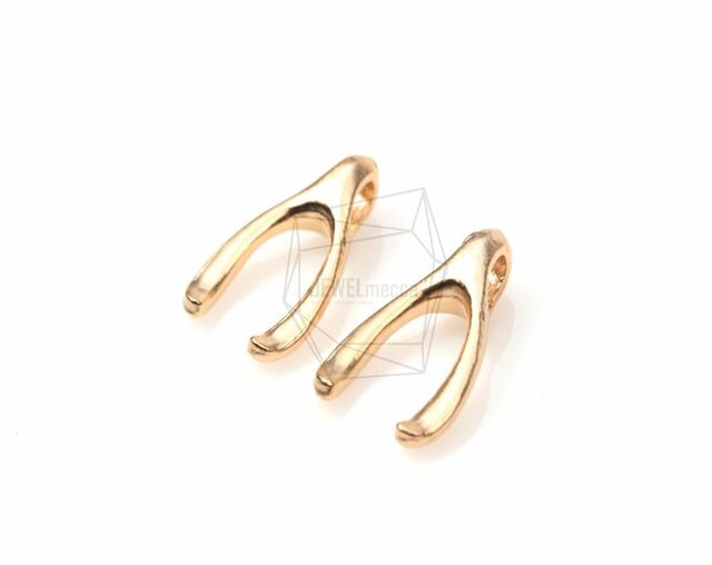 PDT-373-MG【4個入り】ウィッシュボーンチャーム,Wishbone/ 9.5mm x 15mmの画像1枚目