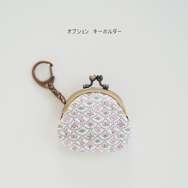 □リバティプリントの丸型がま口コインケース / トム□ cloche(lbt-tom