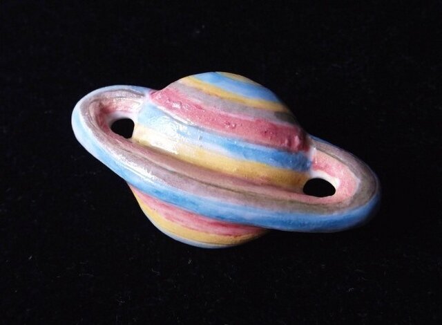 陶ブローチ-土星の画像1枚目