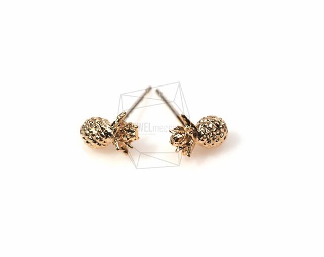 ERG-068-MG【4個入り】パイナップルピアス,pineapple Ear Post/ 4mm x 9mmの画像1枚目