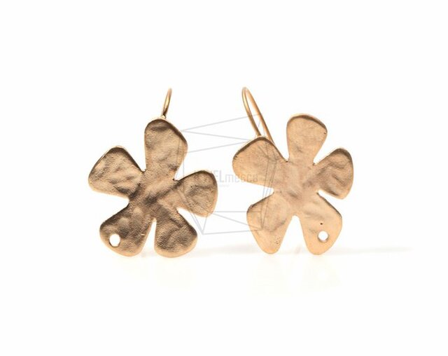 ERG-070-MG【2個入り】フラワーピアス,flower Ear wire/ 19mx 20mmの画像1枚目