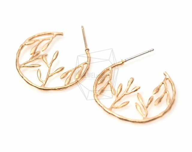 ERG-078-MG【2個入り】海藻ピアス,seaweed Ear Post/ 21mm x 27mmの画像1枚目