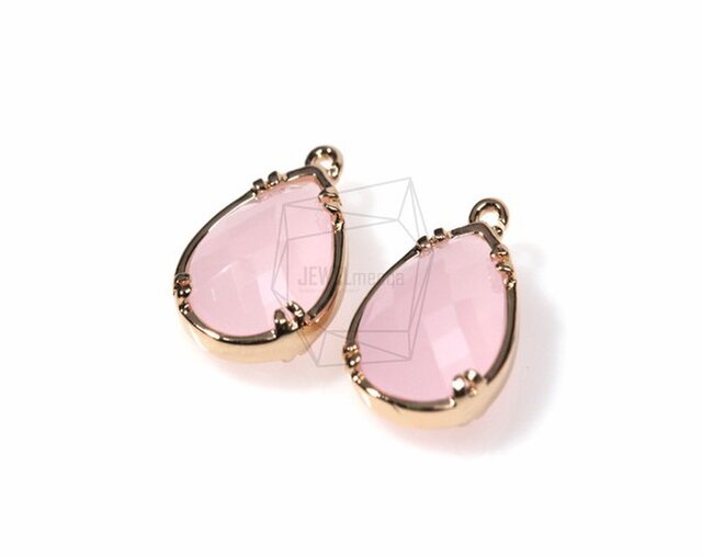 GLA-004-G【2個入り】しずくグラスペンダント,Drop Settings Pendant(Rose)の画像1枚目