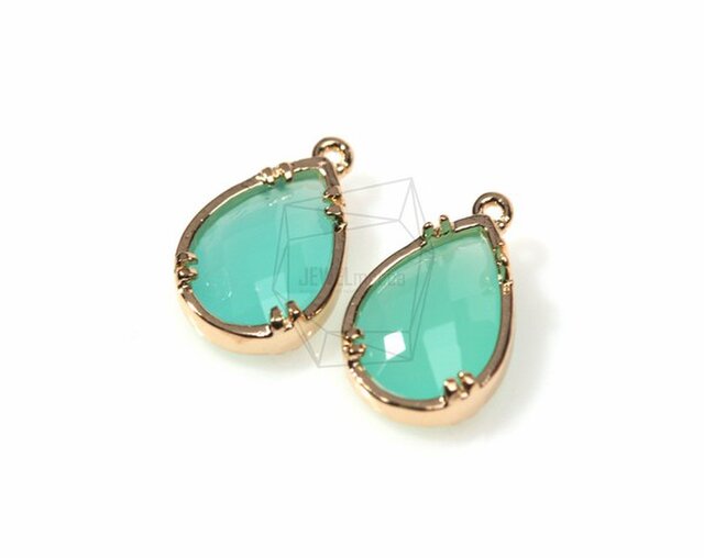 GLA-005-G【2個入り】しずくグラスペンダント,Drop Settings Pendant(Mint)の画像1枚目