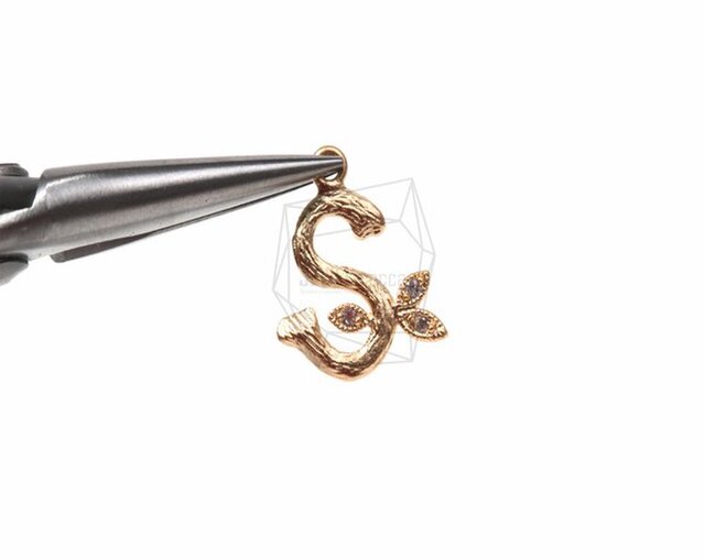 PDT-446S-MG【2個入り】キュービックジルコニアイニシャルSペンダント