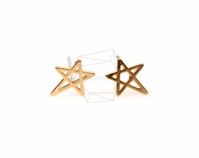 ERG-091-G【2個入り】スターピアス,star Ear Post/ 8m x 8mmの画像1枚目