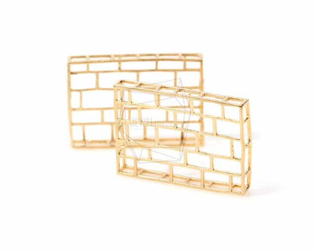 PDT-469-MG【2個入り】ブリックペンダント,brick Pendant/ 22mm x 32mmの画像1枚目