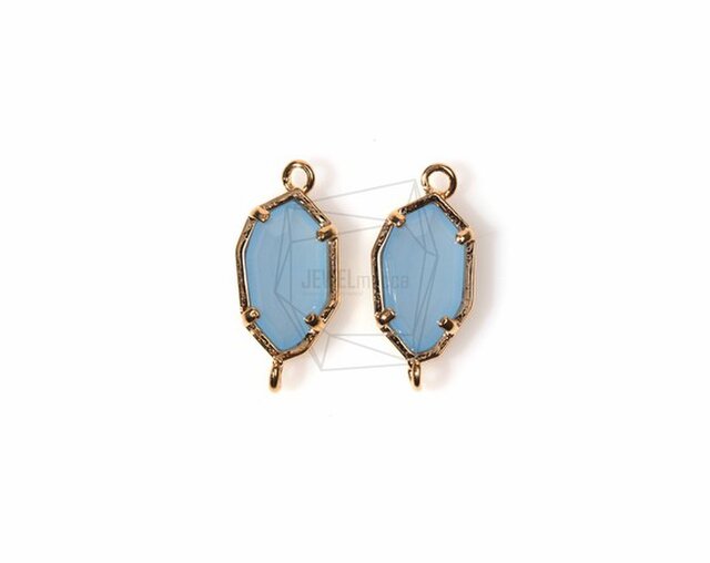 GLA-014-G【2個入り】ライトブルーペンダント, Light Blue Faceted Octagon Glassの画像1枚目