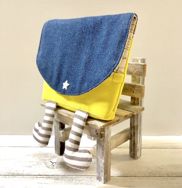 新作★ひょっこり移動ポケットから【yellow×brown】の画像1枚目