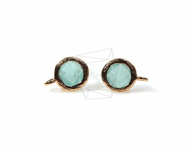 ERG-150-G【2個入り】ガラスピアス,Glass Post Earring(Mint)/ 8mmx10mmの画像1枚目