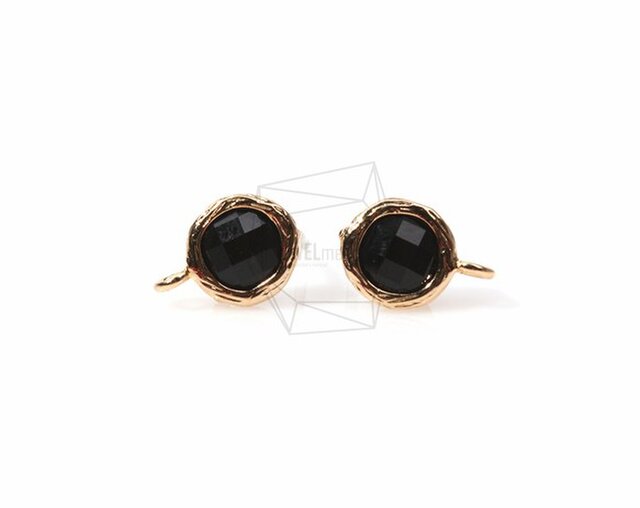 ERG-152-G【2個入り】ガラスピアス,Glass Post Earring(Black)/ 8mmx10mmの画像1枚目