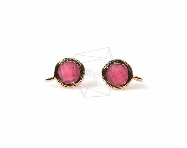 ERG-154-G【2個入り】ガラスピアス,Glass Post Earring(Ruby)/ 8mmx10mmの画像1枚目