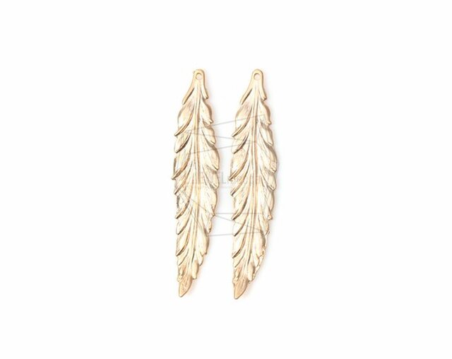 PDT-544-MG【2個入り】ロングフェザーペンダント,Long Feather Pendantの画像1枚目