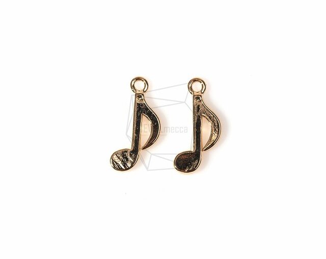 PDT-618-G【4個入り】ミュージックノートチャーム,Music Note Charm/6mm x 14mmの画像1枚目