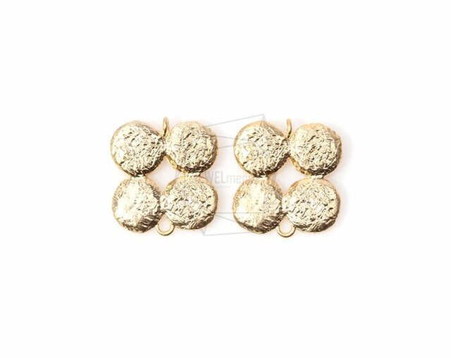 PDT-673-MG【2個入り】フォードットペンダント,Textured Four-Dot Pendantの画像1枚目
