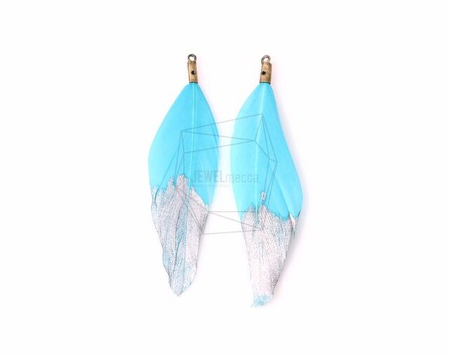 BSC-043-G【5個入り】ダックフェザーチャーム,Silver Dipped Duck Feather Charmの画像1枚目