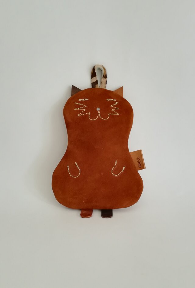茶にゃんこコインケースの画像1枚目