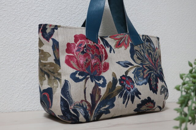 再販花柄リネンB1シンプルトートバックの画像1枚目