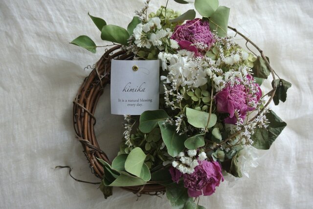 芍薬とアナベルのwreath.ccの画像1枚目