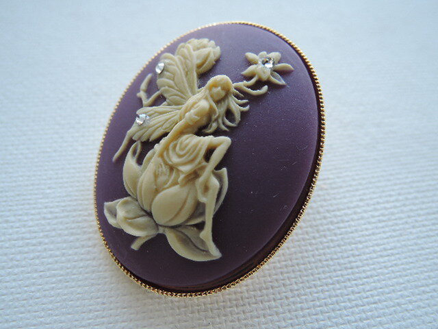 1160）『再出品メール登録品』☆高品質日本製☆素敵なカメオお花と妖精