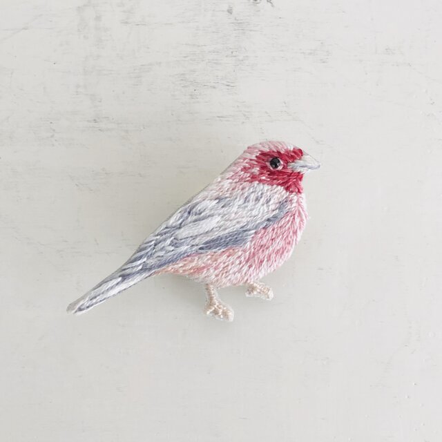 刺繍のブローチ Bird Dの画像1枚目
