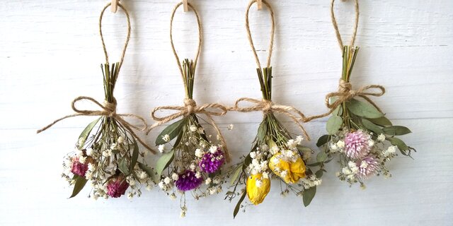 可愛いドライフラワーガーランド ドライフラワーガーランド♡カラフル10本 | cocoshop