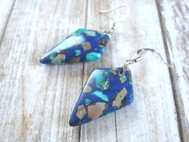 ムーンカービング　シーセディメントジャスパーロングアメリカンピアス　フック交換可 2025年最新】シーセディメントジャスパーの人気アイテム - メルカリ