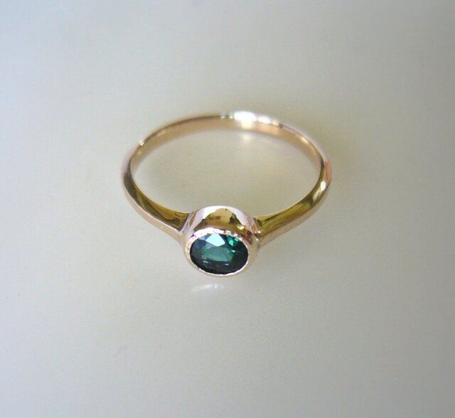 ブルーグリーントルマリンのK10の指輪