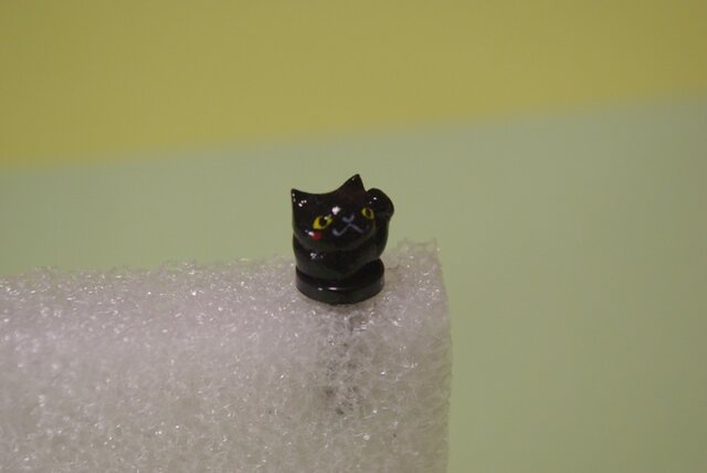 まねきねこイヤホンジャック☆黒ネコの画像1枚目