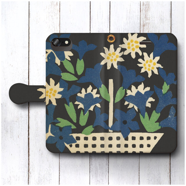 【バスケットフラワー】スマホケース手帳型 全機種 対応 絵画 人気 プレゼント iPhoneXR